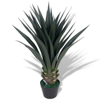 Afbeelding van Kunst yucca plant met pot 85 cm groen