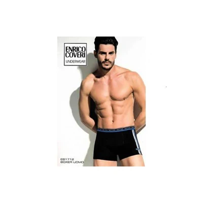 Afbeelding van Enrico Coveri Set van 2 stuks katoenen heren mannen boxer, GRIJS en BLAUW kleur, Maat M