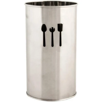 Afbeelding van Items Keukengerei houder Inox RVS metaal rond 18 cm Keukenhulphouders