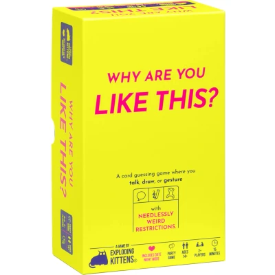 Afbeelding van Exploding Kittens Presents: Why Are You Like This? Card &amp; Board Game A Silly Guessing of Talking, Drawing Gesturing Fun Party for Adults, Teens Date Nights 2+ Players, Ages 14+