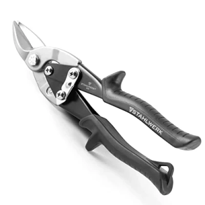 Afbeelding van STAHLWERK Robuuste professionele plaatschaar links knippen Contour en handplaatschaar van chroom vanadium staal voor platen tot 1,25 mm