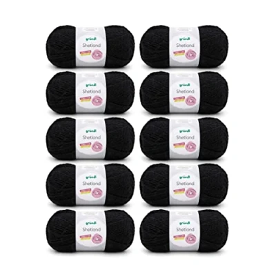 Afbeelding van Gründl Shetland wol (modieus en zacht breigaren van 80% polyacryl 20% wol, 100 g/170 m, naalddikte: 7 8, 10 x g), zwart