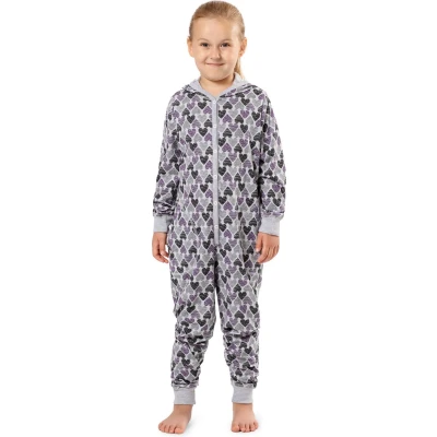 Afbeelding van Merry Style Kinder Pyjama ronde hals lange mouwen broek met zakken Katoen MS MS10 223 PJ Melange Herzen Violett 158 164