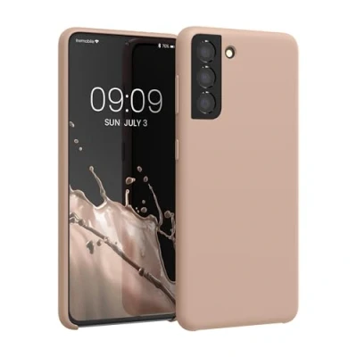 Afbeelding van kwmobile telefoonhoesje geschikt voor Samsung Galaxy S21 Hoesje met siliconen coating Smartphone case in oudroze