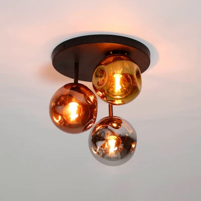 Afbeelding van Fraaai Archie plafondlamp 3L Glas