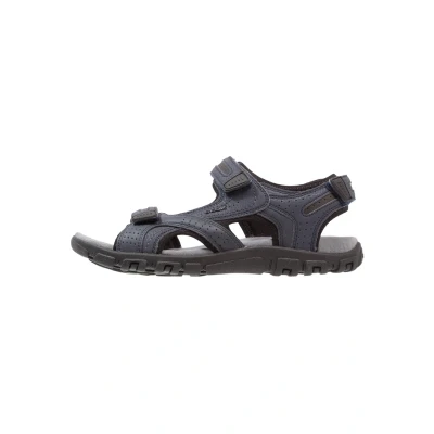 Afbeelding van Geox Strada Outdoorsandalen, Heren, Maat: 46, Navy/dark grey Imitatieleer/ textiel