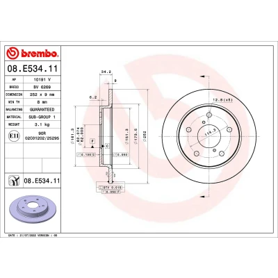 Afbeelding van Brembo Remschijven 08.E534.11