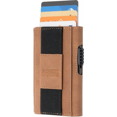 Afbeelding van AdroitGoods Pasjeshouder 7 Pasjes Portemonnee Creditcardhouder Met RFID Technologie Suède Leder Bruin