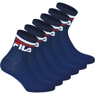 Afbeelding van Fila Unisex 6 PAAR Quarter Logobund Sokken, Maat: 35 38, Blau