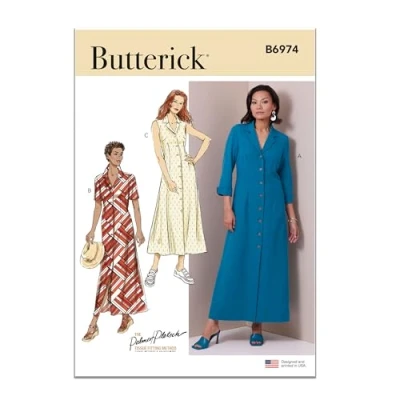 Afbeelding van BUTTERICK B6974B5 Misses&#039; overhemdjurk met mouwvarianten van Palmer/Pletsch B5 (8 10 12 14 16)