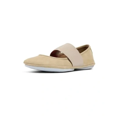 Afbeelding van Camper Right NINA Ballerina&#039;s met enkelbandjes, Dames, Maat: 36, Medium beige Veloursleer
