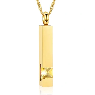 Afbeelding van Luxe Ashanger Met Ketting Assieraad Goudkleurig Gele Steen As Gedenksieraad Urn Incl. vuller