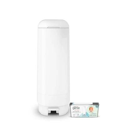 Afbeelding van Diaper Genie Signature Emmer bevat 1 Easy Roll Refill met 18 zakken Houdt tot 846 Luiers van pasgeborenen per navulling