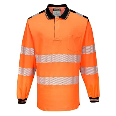 Afbeelding van PW3 Hi Vis Poloshirt Langemouw maat 4XL, OrBk