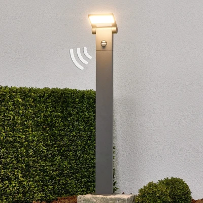 Afbeelding van Lucande Padverlichting, zuillampen 1licht aluminium, kunststof H: 80 cm grafietgrijs, wit Inclusief lichtbron