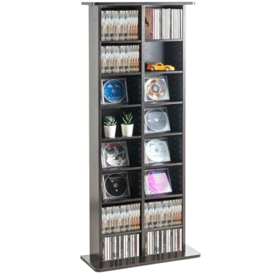 Afbeelding van VEVOR Opbergkast voor media, 8 laags dvd plank, geschikt maximaal 464 cd&#039;s, verstelbare cd planken met 16 vakken, beschermt en organiseert muziek, film, videogames of memorabilia collecties,