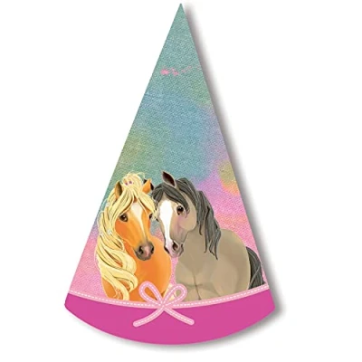 Afbeelding van Amscan Feesthoedjes Pony Meisje 16 Cm Papier 8 Stuks