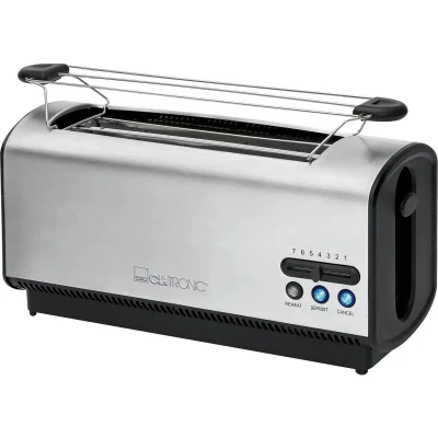 Afbeelding van Clatronic TA 3687 Broodrooster dubbele lange sleuf 4 boterhammen RVS