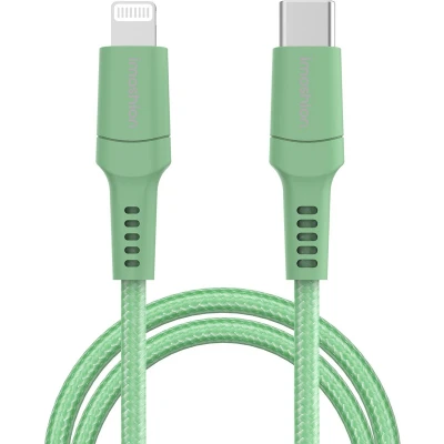 Afbeelding van Non MFI Braided USB C to Lightning cable 2 Meter van iMoshion / Groen