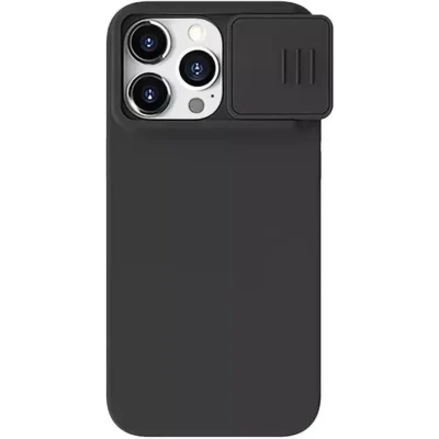 Afbeelding van Nillkin CamShield Hoesje Geschikt voor Apple iPhone 15 Pro Compatibel met MagSafe Siliconen Back Cover Camera Slider Zwart