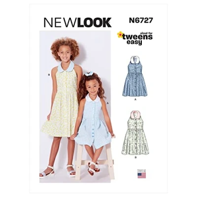 Afbeelding van New Look UN6727A kinder en meisjesjurk A (3 4 5 6 7 8 10 12 14)