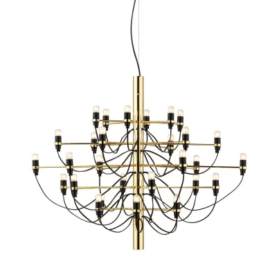 Afbeelding van Flos 209730 by Gino Sarfatti kroonluchter Ø88 transparant messing