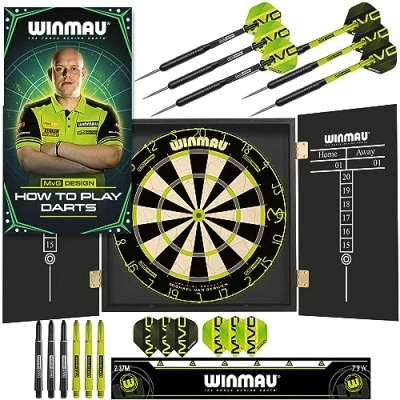 Afbeelding van WINMAU Michael van Gerwen MvG Kast Set inclusief dartbord, kast, darts en accessoires