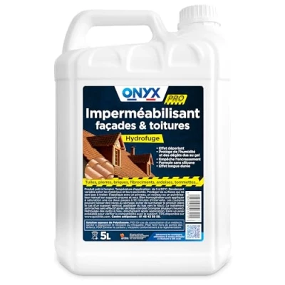 Afbeelding van Onyx Professioneel Waterafstotende waterdichting voor gevels en daken, poreuze ondergronden waterafstotend effect, langdurige bescherming gemaakt in Frankrijk 5 l