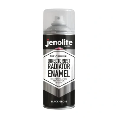 Afbeelding van JENOLITE Directeur Radiatorspray Emailverf ZWART Glanzende afwerking Bestand tegen 130ºC Duurzaam, slijtvast en resistent Geen primer nodig 400 ml