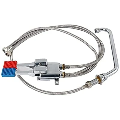 Afbeelding van Saro kraan met bediening via voetpedaal warm en koud water, 3,5(B)x30(D)x25(H)cm
