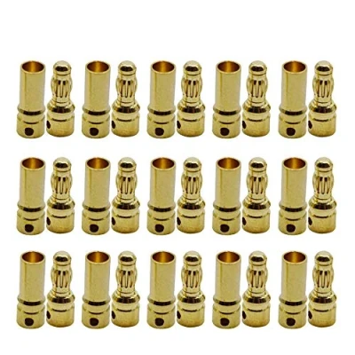 Afbeelding van Gtiwung Bananenstekker, 15 paar 3,5 mm, verguld, motor elektronische stekker, RC borstelloze ESC kogelstekker (15 stuks mm mannelijke stekker + connector)