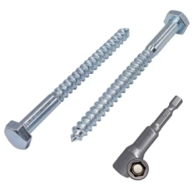 Afbeelding van Marcopol Verpakking van 50 stuks) DIN 571 verzinkt stalen zeskantschroeven M8 x 80 mm, touringcarschroeven, zeskantschroef, vertragingsbouten, zeskantkop (50, mm), zilver