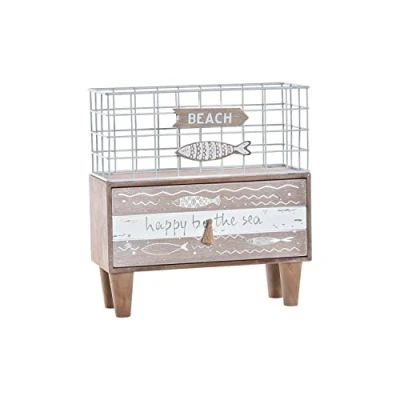 Afbeelding van Vijzel DKD Home Decor Vissen 26,5 x 10,5 28,5 cm Metaal Hout