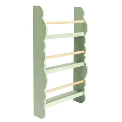 Afbeelding van WOLTU KR013 Kinderboekenkast , wandrek, boekenorganizer met 3 planken, kinderrek voor het opbergen van boeken, grenenhout E1 mdf, reis naar bos, kinderkamer, speelkamer