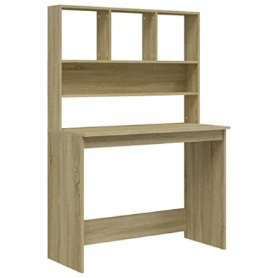 Afbeelding van Bureau met schappen 102x45x148 bewerkt hout sonoma eikenkleur