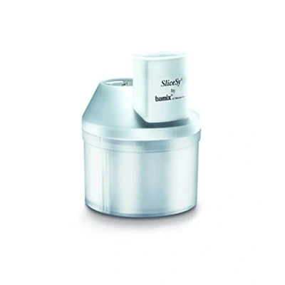 Afbeelding van bamix Accessoire SliceSy voor alle staafmixers vanaf 180 Watt, incl. 5 hulpstukken, Multifunctionele keukenmachine om te snijden, malen, hakken, Wit