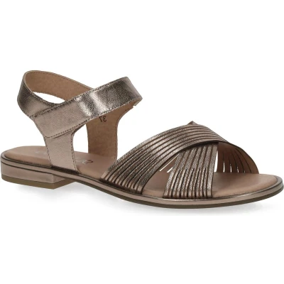 Afbeelding van Caprice Sandalen, Dames, Maat: 39, Taupe metallic Leer