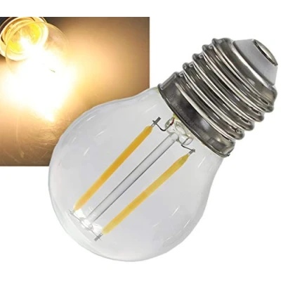 Afbeelding van ChiliTec LED druppellamp E27 filament T4 3000k 470lm 230V 4W warm wit