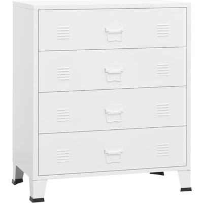 Afbeelding van vidaXL Ladekast industrieel 78x40x93 cm metaal wit