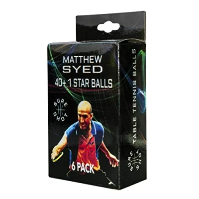 Afbeelding van Sure Shot Matthew Syed 40+ 1 ster tafeltennisballen, 6 stuks