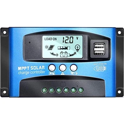 Afbeelding van Y&amp;H 100 A MPPT Solar Charging Controller 12 V/24 V met dubbele USB aansluiting, LCD display, intelligente regelaar, automatisch zonnepaneel voor loodbatterijen/paneel