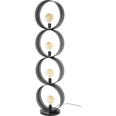 Afbeelding van Giga Meubel Vloerlamp Zwart Metaal 40x30x162cm 4 Lichts Ring