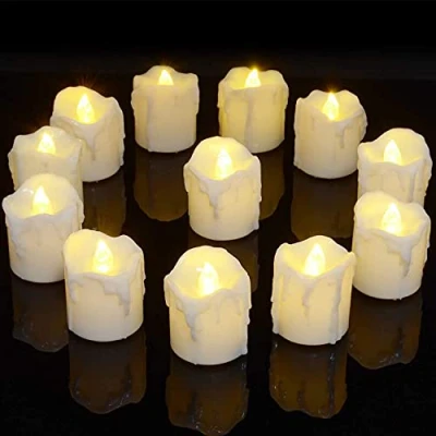 Afbeelding van PChero 12st Warm Wit LED Vlamloze Flikkerende Theelichtjes Kaarsen Batterij Aangedreven met 6 uur Timer, Perfect voor Party Home Holiday Decor [1.7inch Hoge Versie]