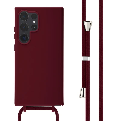 Afbeelding van Samsung Galaxy S24 Ultra Hoesje Siliconen en TPU (zacht) iMoshion Softcase/Koordhoesje/Backcover Donkerrood Telefoonhoesje
