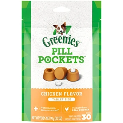 Afbeelding van Greenies Dog Tablet Pill Pockets Chicken 30 count Pack of 4