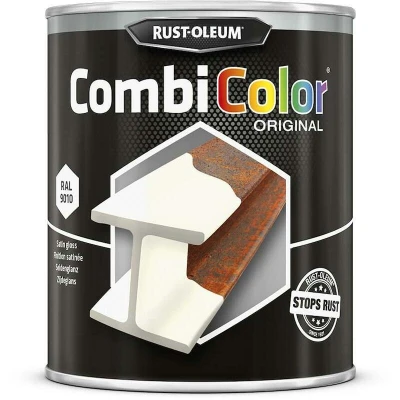 Afbeelding van rust oleum combicolor zijdeglans ral 9010 wit 750 ml