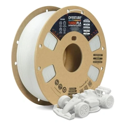 Afbeelding van OVERTURE Turbo PLA filamenten 1,75 mm voor 3D printers, 1 kg spoel, plaster white