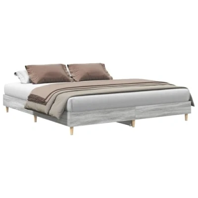Afbeelding van Bedframe Led Massief Hout Wit 140X190 cm 180 x 200 / Grijs sonoma