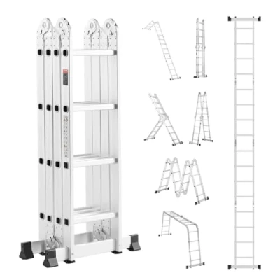 Afbeelding van VEVOR multifunctionele ladder ladderframe 7 in 1 4 treden 4600mm