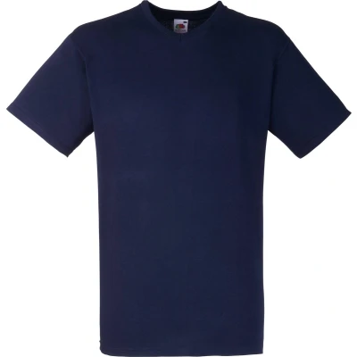Afbeelding van Fruit Of The Loom Heren Valuegewicht V hals, T shirt met korte mouwen. (Donker Marine)